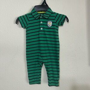 Carter's Green and Black Striped Bodysuit
